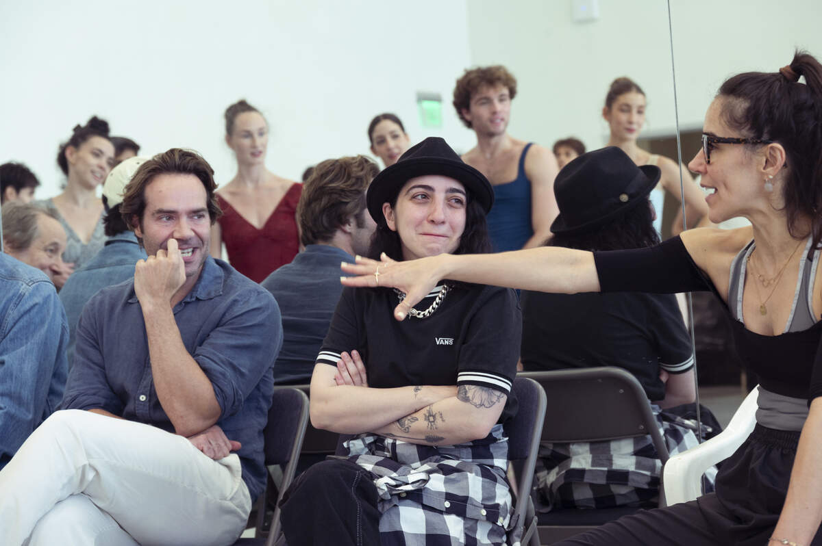 Miami City Ballet artistic director Gonzalo Garcia, composer/musician/performer Emily Estefan and choreographer Patricia Delgado during a rehearsal for the new premiere of “Push the Buttons of the Civilized.”